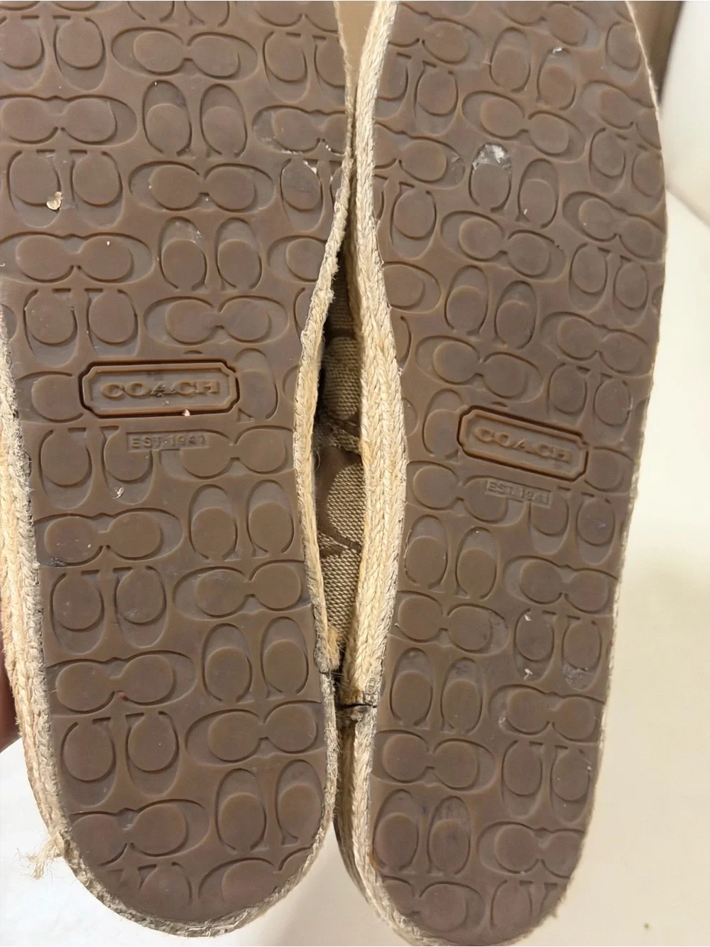 Coach women's Signature Canvas Slip-On Espadrilles in Brown size 7